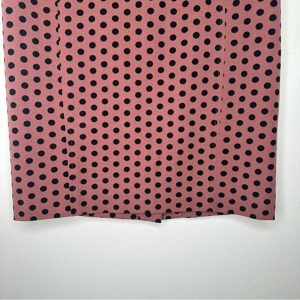 LOFT Pink Skirt with Black Polkadots Size 4